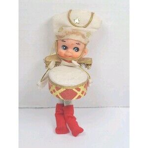 Vintage Drummer Boy Elf Christmas Ornament Made In Japan